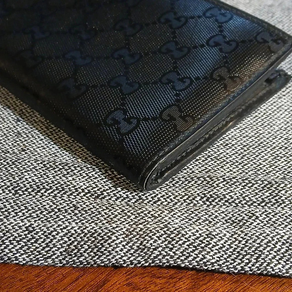 AUTHENTIC GUCCI BLACK WALLET GG LOGOS - Picture 12 of 16